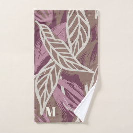 Toalha De Mão Monograma Aquarela Café Folha Pickleball