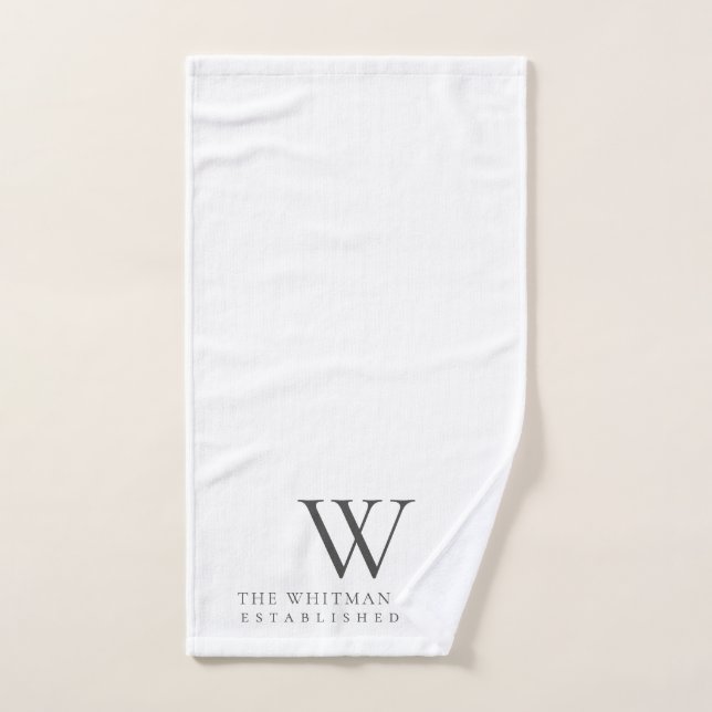 Toalha De Mão Monograma da casa familiar (Toalha de mão)