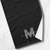 Monograma Personalizado Elegante Preto Nome