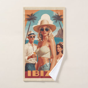 Toalha De Mão Monograma Personalizado Ibiza, Poster de viagens E