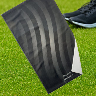 Toalha De Mão Monograma preto moderno | Esportes Geométricos Ret