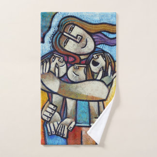 Toalha De Mão Mothers Hug - Contemporary Cubist Artistic Hand To