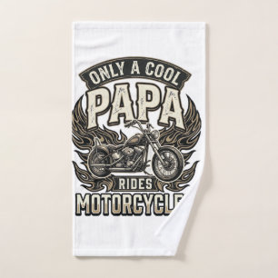 Toalha De Mão Motocicleta Cool Papa Motociclista Antigo