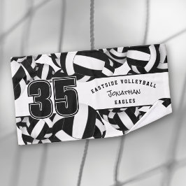 Toalha De Mão Muitas volebolas de atleta chamam branco preto