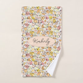 Toalha De Mão mulher pastel amarela