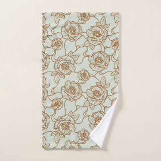 Toalha De Mão Murmurios de Rosa, Padrão Floral de Arte de Linha