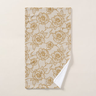 Toalha De Mão Murmurios de Rosa, Padrão Floral de Arte de Linha