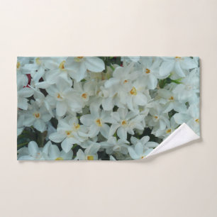 Toalha De Mão Narciso Branco Delicado de Paperwhite Flores