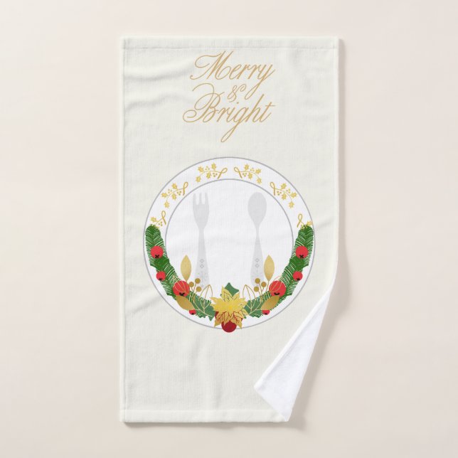 Toalha De Mão Natal Alegre e Brilhante  (Toalha de mão)