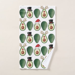 Toalha De Mão Natal Avocado Frosty, Rudolph e Papais noeis