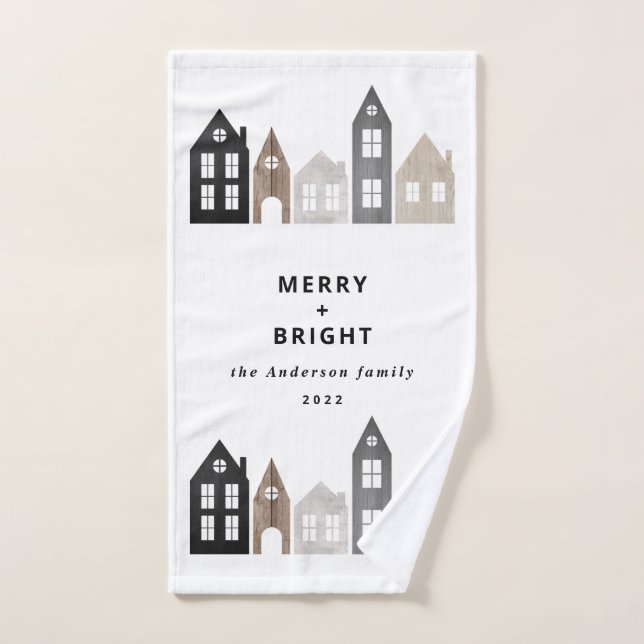 Toalha De Mão Natal no Japão Moderno Casas Nórdicas na moda (Toalha de mão)