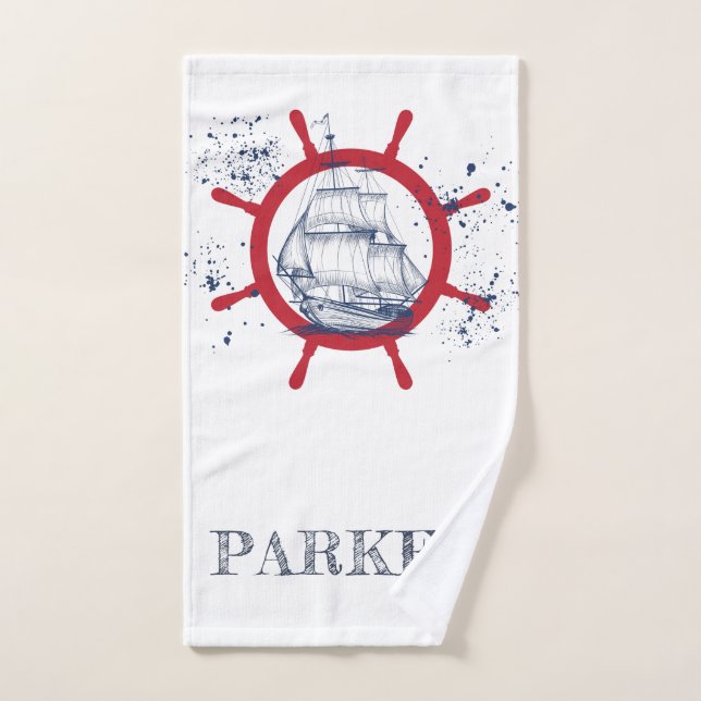 Toalha De Mão Náutica Personalizada (Toalha de mão)