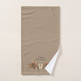 Toalha De Mão Neutral “Happy Thanksgiving” Towel