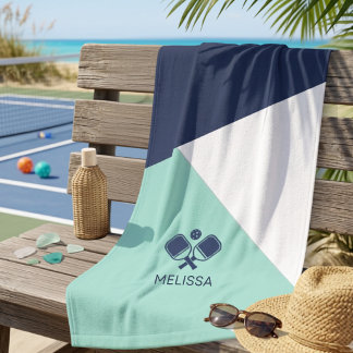 Toalha De Mão Nome de verão costeiro de menta naval de picklebal