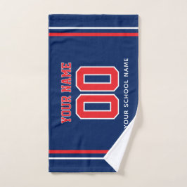 Toalha De Mão Nome Personalizado de Futebol & Número da Camisa, 