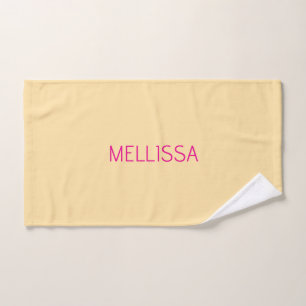 Toalha De Mão Nome personalizado minimalista creme