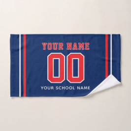 Toalha De Mão Número e Nome de Jersey Personalizado de Softbol, 