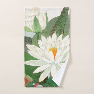 Toalha De Mão Nymphaea lotus, xilogravura japonesa, 1917