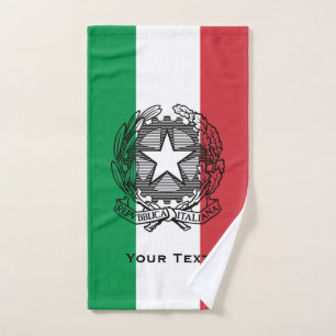 Toalha De Mão O Tricolore Crest Italiano e o Seu Texto