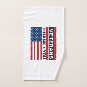 Toalha De Mão Obrigado Veteranos Design de Vetor de Bandeira Ang