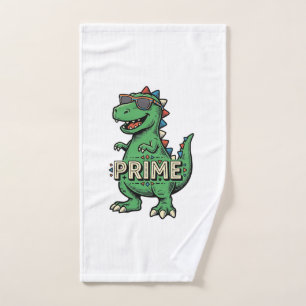 Toalha De Mão Óculos de sol de dinossauro vintage camisa de dese