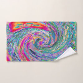 Toalha De Mão Ondas de Cores Psicodélicas Florais Abstratas em A