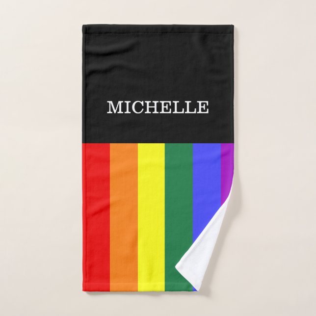 Toalha de Mão Orgulho Gay Rainbow Personalizado (Toalha de mão)