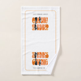 Toalha De Mão outono de Ação de Graças do Grafite Branco Moderno