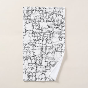 Toalha De Mão Padrão de Abstrato preto e branco
