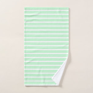 Toalha De Mão Padrão de cinco faixas verde e branco