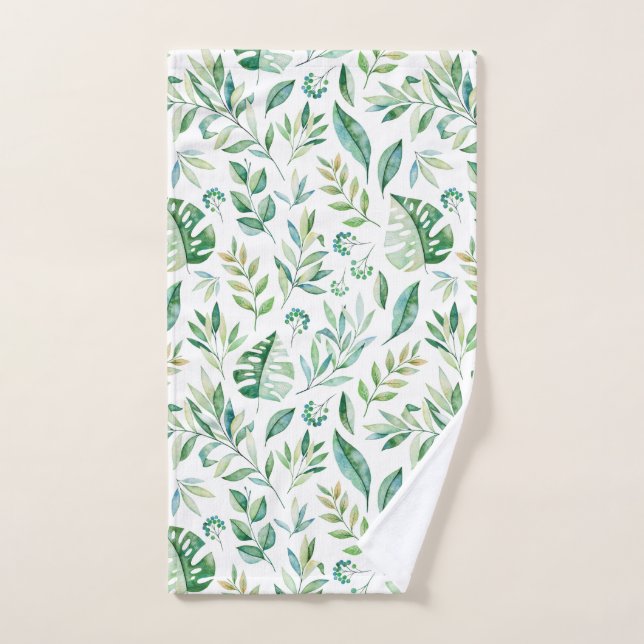 Toalha De Mão Padrão de Folhagem Russa do Cenário Botânico (Toalha de mão)