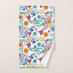 Toalha De Mão Padrão De Fundo Floral Exótico Colorido-23145