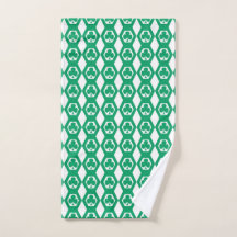 Padrão de Hexágono Branco Verde Trevo