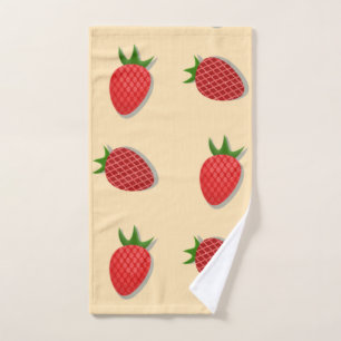 Toalha De Mão Padrão de morango para vibrações de verão de fruta
