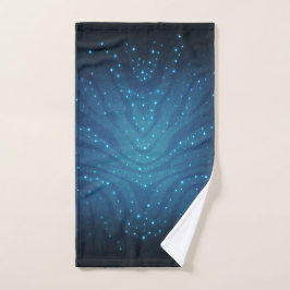 Toalha De Mão Padrão de Pele Alienigena Azul Bioluminescente - A