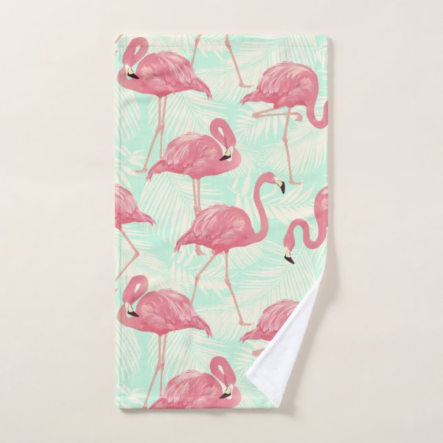 Toalha De Mão Padrão Flamingo Pink Elegante de Chic (Toalha de mão)