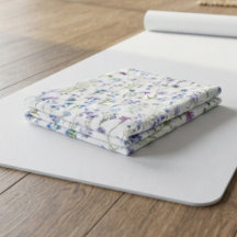 Padrão Floral de Flor Silvestre Aquarela Azul Roxo