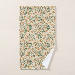 Toalha De Mão Padrão Floral de Lírio Laranja Vintage Elegante