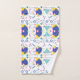 Toalha De Mão Padrão Geométrico de Retro Memphis