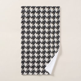Toalha De Mão Padrão Preto Branco Pied-de-Poule