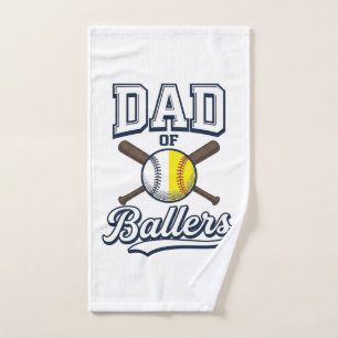Toalha De Mão Pai de Atletas Beisebol Softbol Design Vintage_1