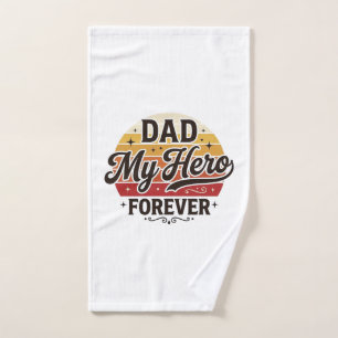 Toalha De Mão Pai Meu Herói Para Sempre Camisa Retro Vintage Des