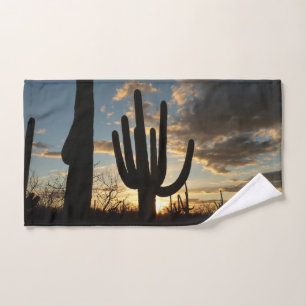 Toalha De Mão Paisagem do Deserto de Arizona Saguaro Sunset II