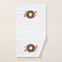 Toalha De Mão Paisley Christmas Wreath JOY Christmas