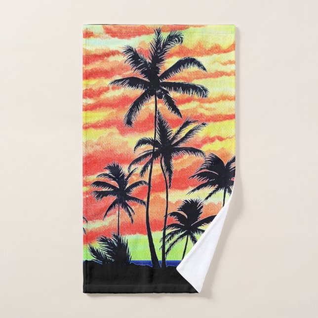Toalha De Mão Palmas de Coco Sunset Havaiano (Toalha de mão)