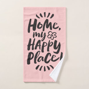 Toalha De Mão PARA CASA, meu Lugar Feliz!  Fashion francês pret
