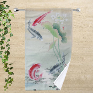 Toalha De Mão Peixe Koi com Lotus