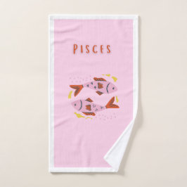 Toalha De Mão Peixes Rosa, zodíaco, impressão de signo estelar