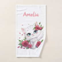 Toalha de Mão Personalizada - Cartoon de Gato Boni