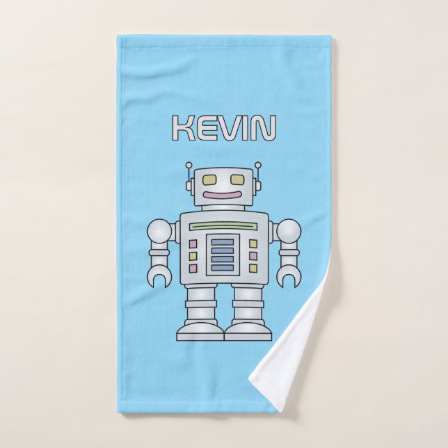 Toalha de mão personalizada de robô de brinquedo f (Toalha de mão)